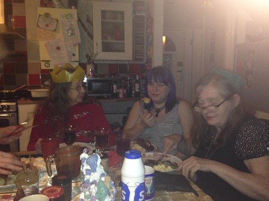 Christmas (pictured with good friend Mickie and daughter Sarita).