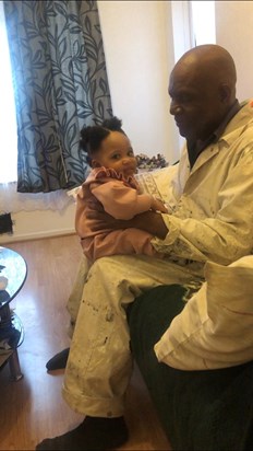 Dad with his great grand-daughter, Paisleigh