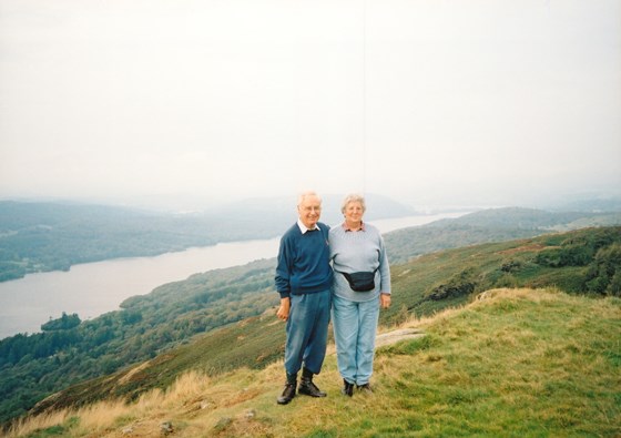 Walking a favourite viewpoint - Gummer's How, Lake District (2002)