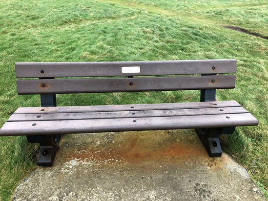 Callum’s bench overlooking his favourite spot in Elie