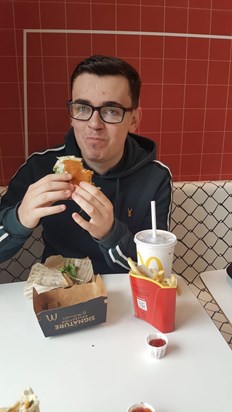 Ben enjoying a Maccies! He loved McDonald's ??