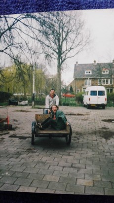 dad in charge of the buckfiets, april 2001