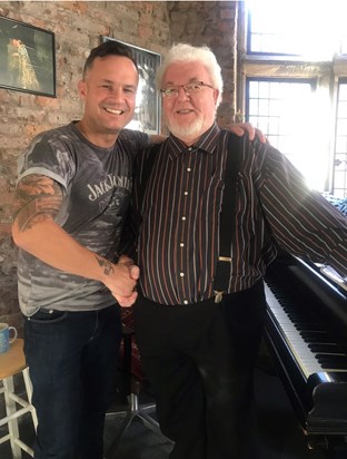 Lee Pashley with the vocal master that is Michael De Costa 