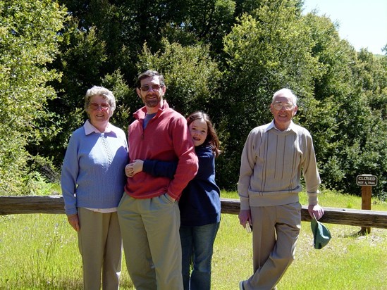 A family walk in the Los Altos Foothills, California