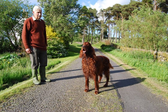 Blissful retirement at Auchenhay Cottage with setter Freddie.