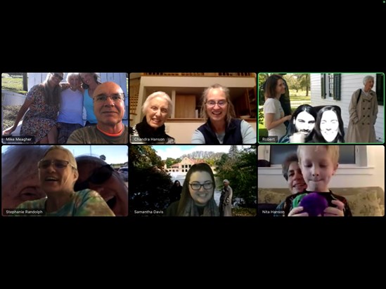 Family Zoom call on Pat’s 83rd birthday (December 2020)