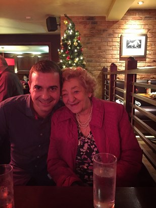 May with her grandson-in-law, Daniel - Christmas 2014