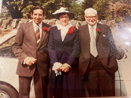 Uncle Brian, Auntie Doreen and Mr Scott at Judith and James Robertson’s Wedding 1982