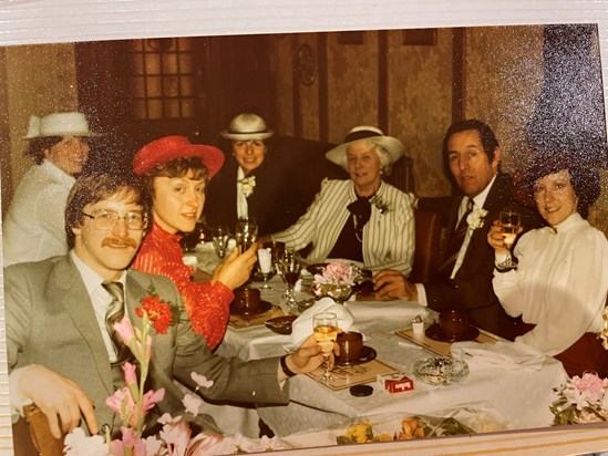 IMG 3805 James Robertson, Doreen, Mary, Jane and Hilda Clarke, Brian and Judith 1983