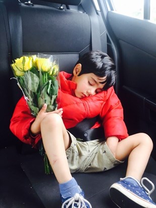 Your Yusuf came to see you with flowers from Nano but fell asleep