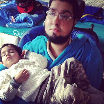 So proud that his nephew Yusuf's favourite place to sleep was his lap!