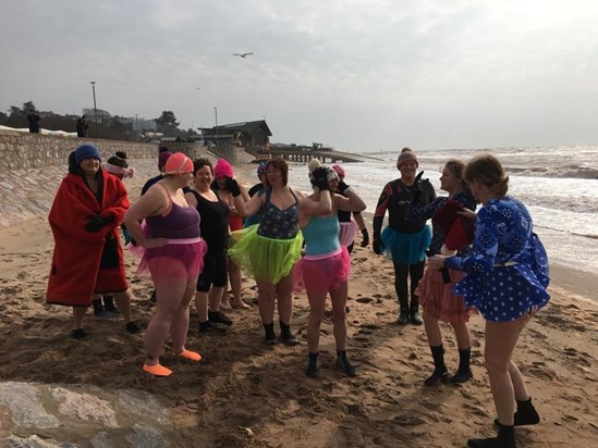 Michael in a tutu - 8th March 2022 international womens day dip in the sea (1)