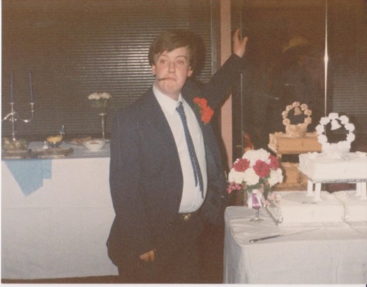 jimmy at my wedding 1985 - when I saw jim in his suit it made me cry with Joy x shazz
