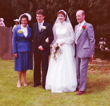 Wedding day with Mary, Michael, Christine and Eddie