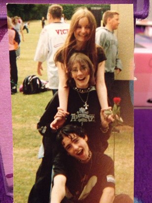 Kat in her goth days, with her best friends