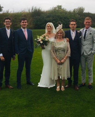 Emily’s Wedding. Nanny Pat with the grandchildren