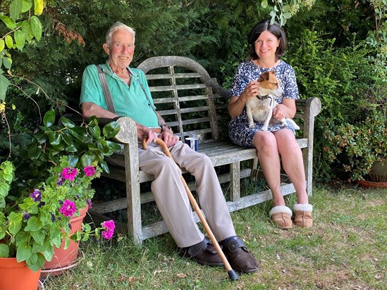 Eric Eleri and Jane: tea in the garden 