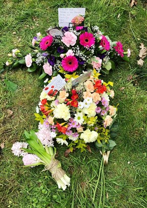 Floral tributes for Jean Helyer
