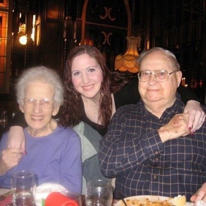 Grammy, their granddaughter Katie (me), and Grampy