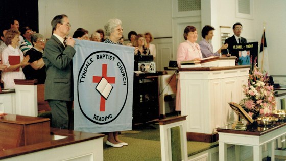 Easley Baptist Church May 1991. Taking a service