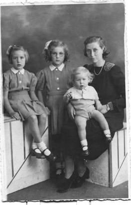 1944 - With Mum, Cynthia and Richard. Sylvia is 8 years old.