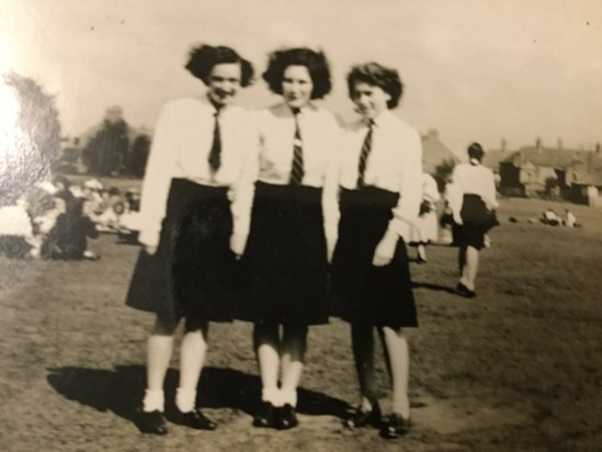 Dame Allan's School - with friends Evelyn & Audrey 1948