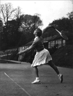 Margaret playing tennis