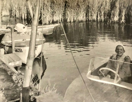 Dad always had passion for boats which lasted throughout his life. He loved the Norfolk Broads and used to have boats on there for many years. 