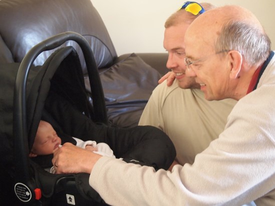 The proud day that dad met his 1st grandchild Fabien.  