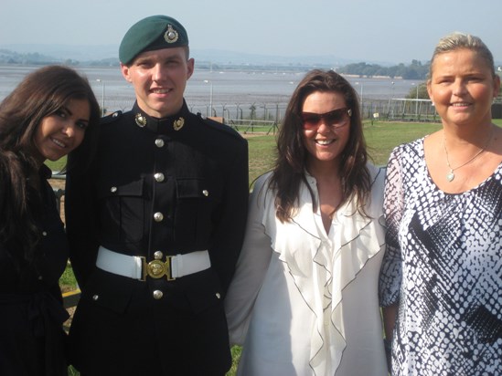 Royal Marine J. Lyons with Chelm, Alison and Mini Mum Our Cath.