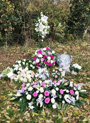 Floral tributes for Lisa Paske