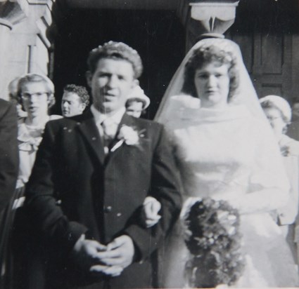 Brendan and Connie on their wedding day - Sligo Cathedral, Sept 27, 1961 