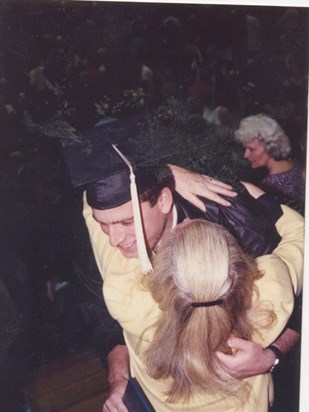 Mom hugging me at my college graduation.  (David)