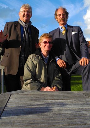 Simon, Nigel (sitting) and NICK - the 3 brothers at Chester Races.