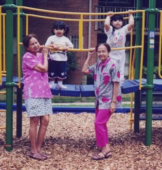 LolaGay with Lola Esther & Grandkids at the Playground.