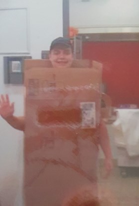 Luke at his antics in Macdonalds His first Job !