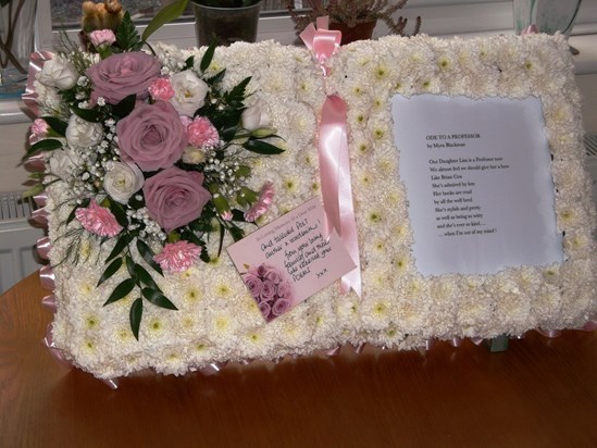 Open Book Floral Tribute for Myra