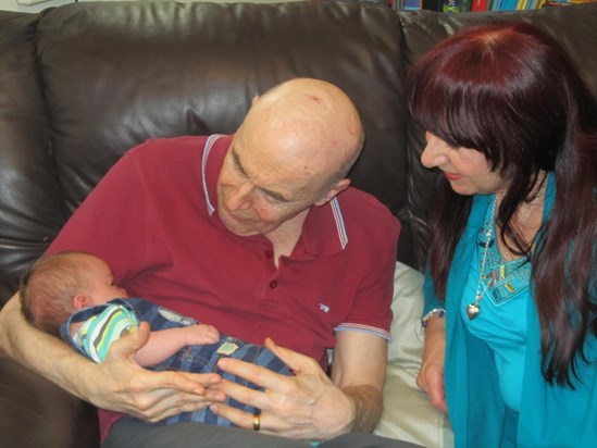 David and I with Alex (youngest grandson now 9 years old)