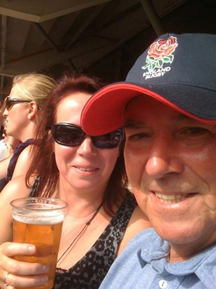 Sal and her Dad at Twickers