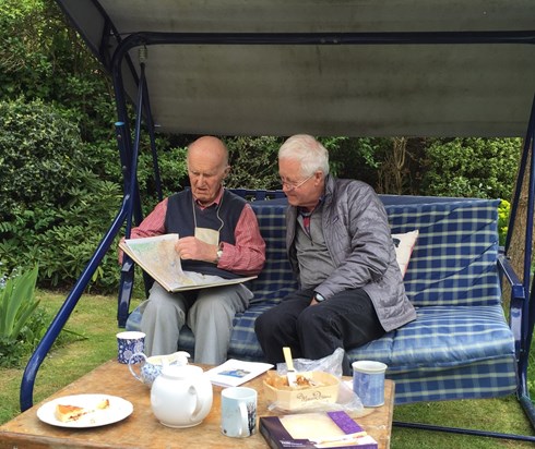 May 2016 Bill and Georg in Bill’s garden.