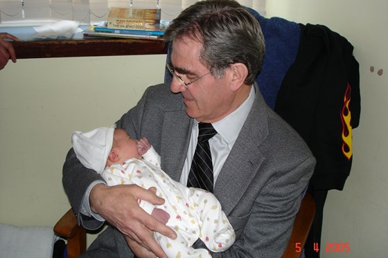 Malcolm with first grandchild, Jaime 2005