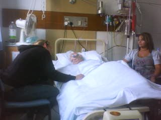 our poor dad ill in the hospital