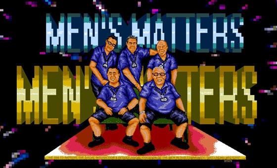 2019 xmas present, men matters ltd ed art print ,  pixel art of the mens matters team  made by steve. 