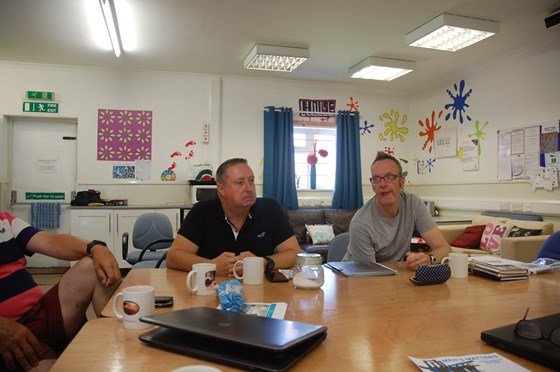 mark in deep in thought  during planning meeting for mens matters in july 2019