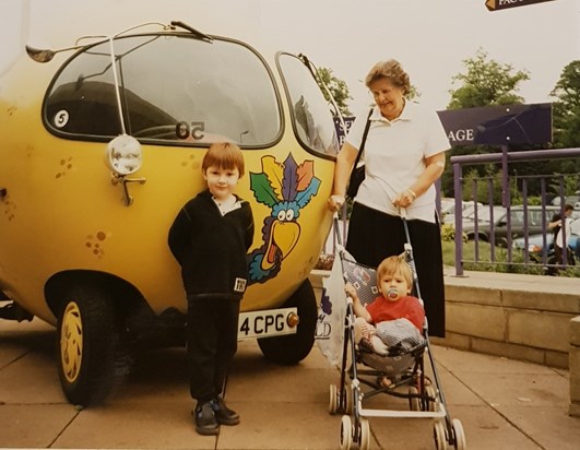 Fun day out at Cadbury World with the grandkids, Stephen & Jim, 1995/96