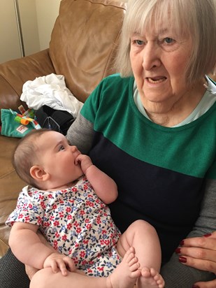 With her great granddaughter Norah