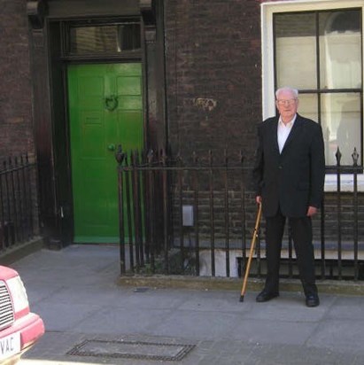 Harry outside his old Islington home