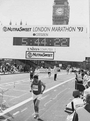 Alan completing the London Marathon