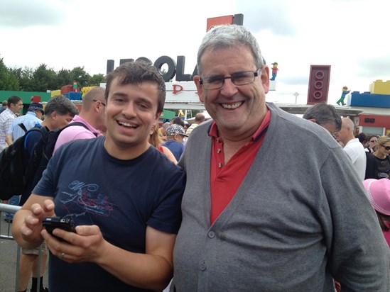 Alan on a family day out with son-in-law Chris