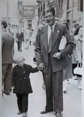 A very young Charles Heney out and about with his dad who he lost far too young.